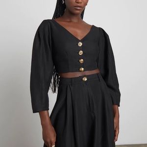 Who What Wear Brynn Washed Canvas Top